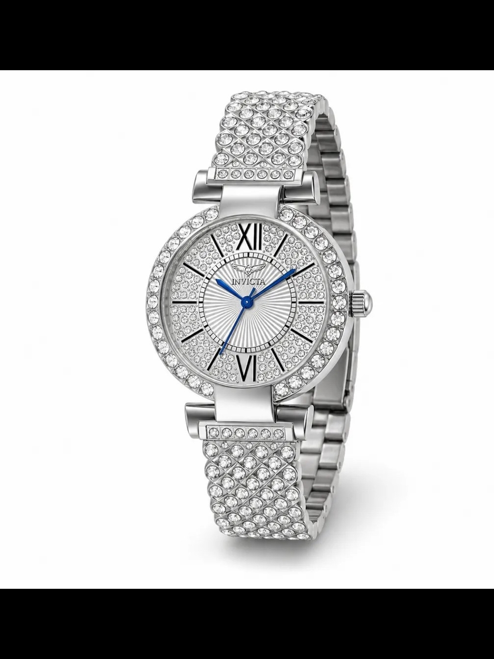 Invicta Wildflower Women's Silver Crystal-Accent Bracelet Watch 34mm